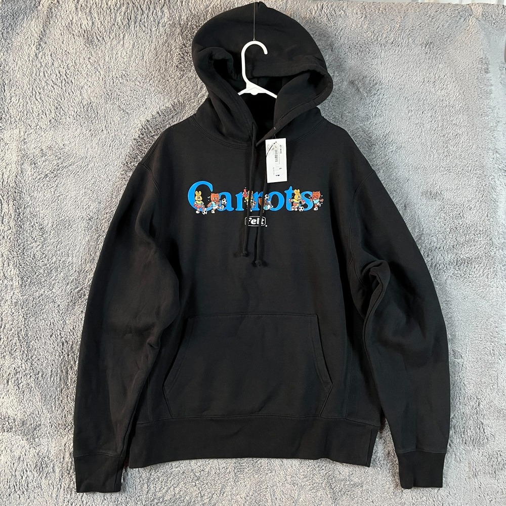 Carrots x Felt Wordmark Hoodie Black Size L CF-WHD Anwar Streetwear NWT